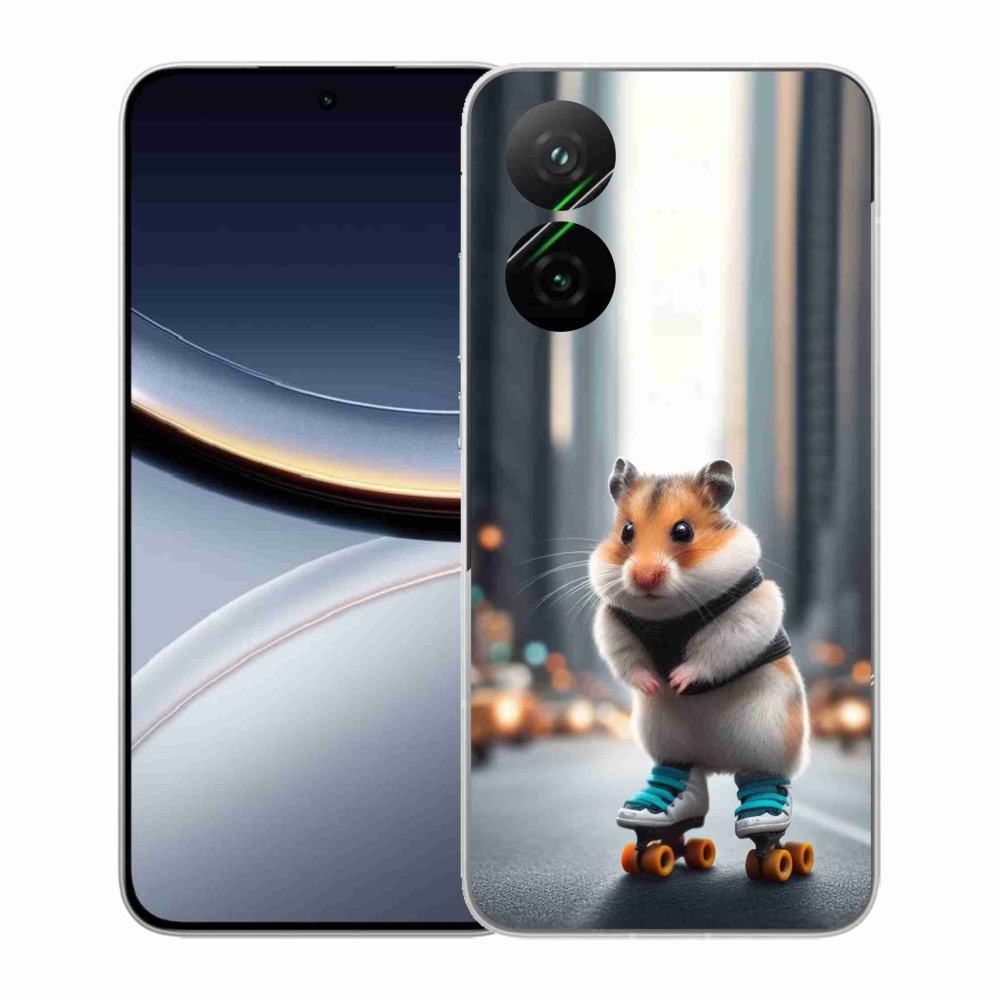 Gélový kryt mmCase na Xiaomi Poco F7 5G - škrečok na korčuliach