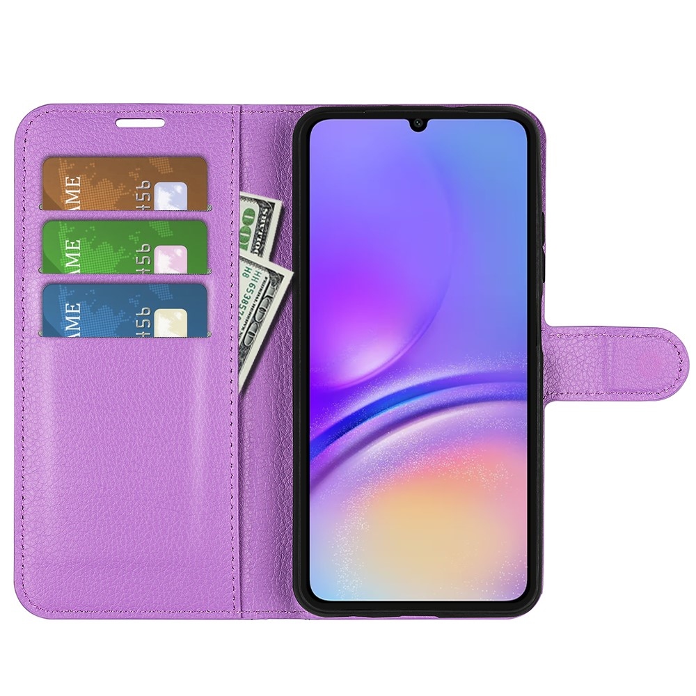 Litchi knižkové púzdro na Samsung Galaxy A06 4G - fialové