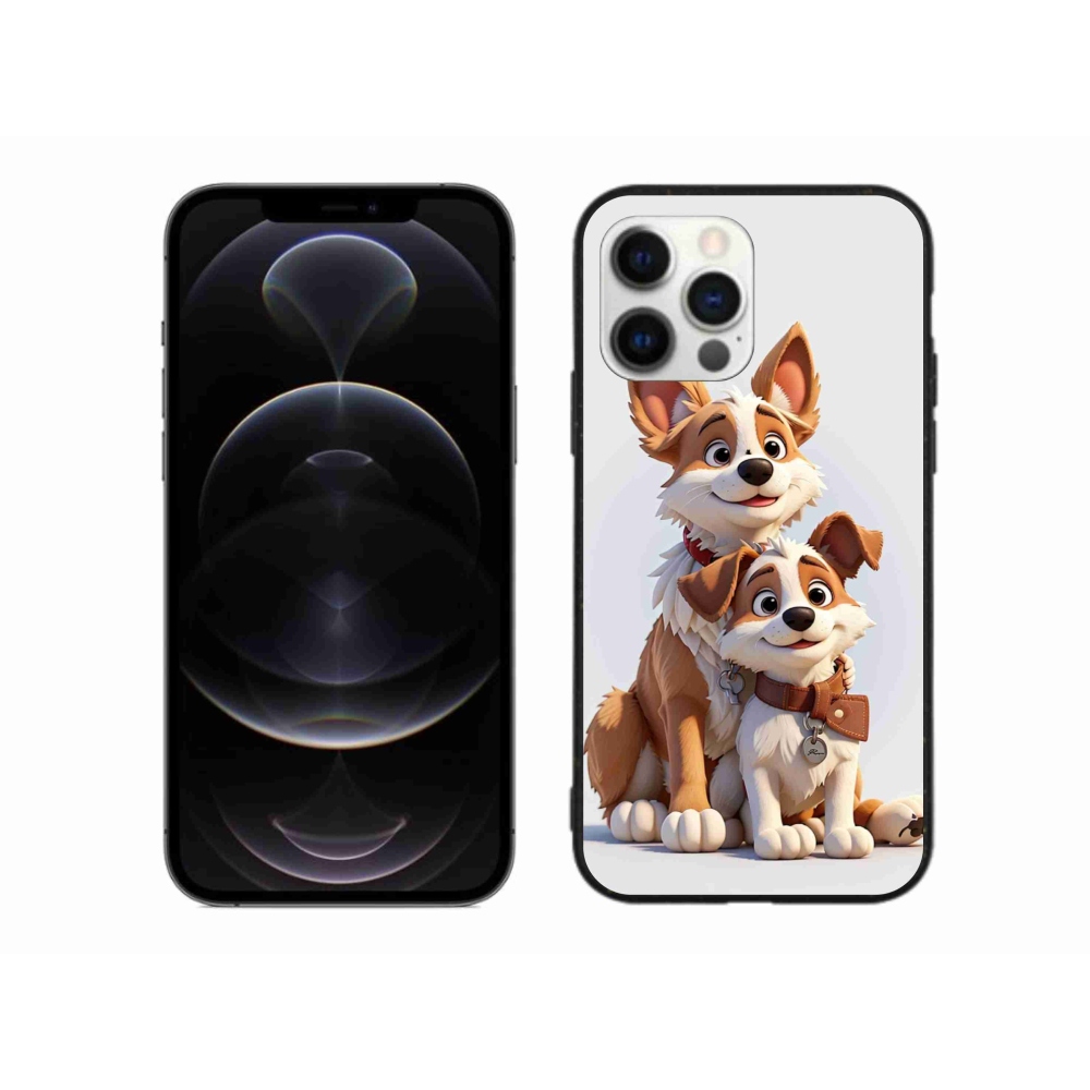 Gélový kryt mmCase na iPhone 12 Pro Max - kreslenie psy