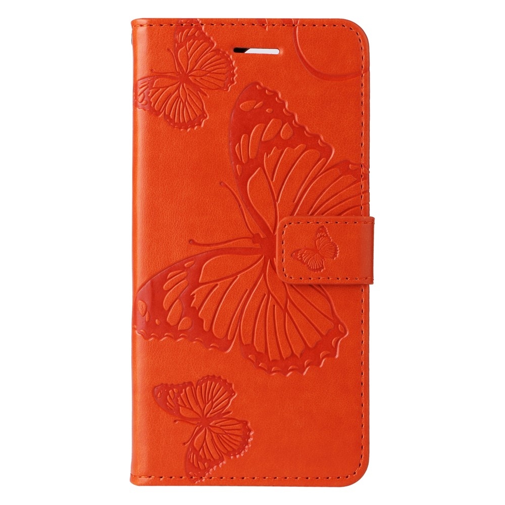 Big Butterfly knižkové púzdro na Xiaomi Redmi Note 13 - oranžové