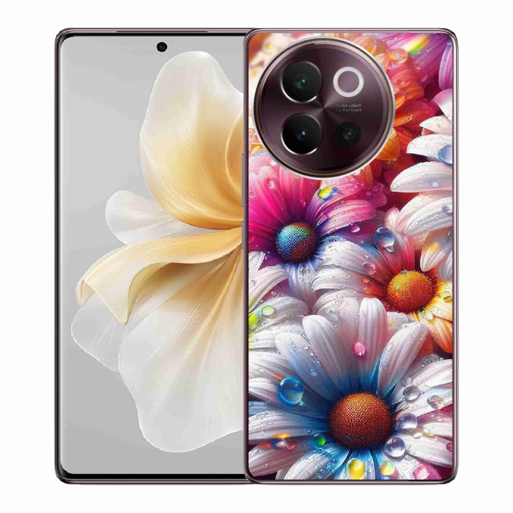 Gélový kryt mmCase na Vivo V40 Lite 5G - farebné margaréty