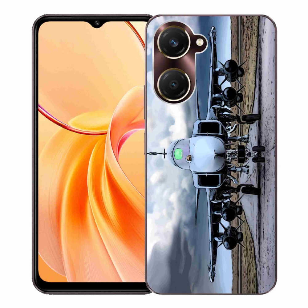 Gélový kryt mmCase na Vivo Y28s 5G - vojenské lietadlo