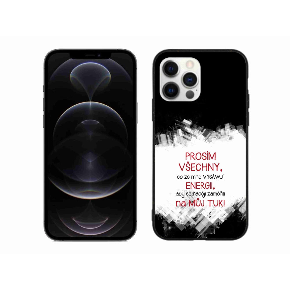 Gélový kryt mmCase na iPhone 12 Pro Max - vtipný text 1 červený