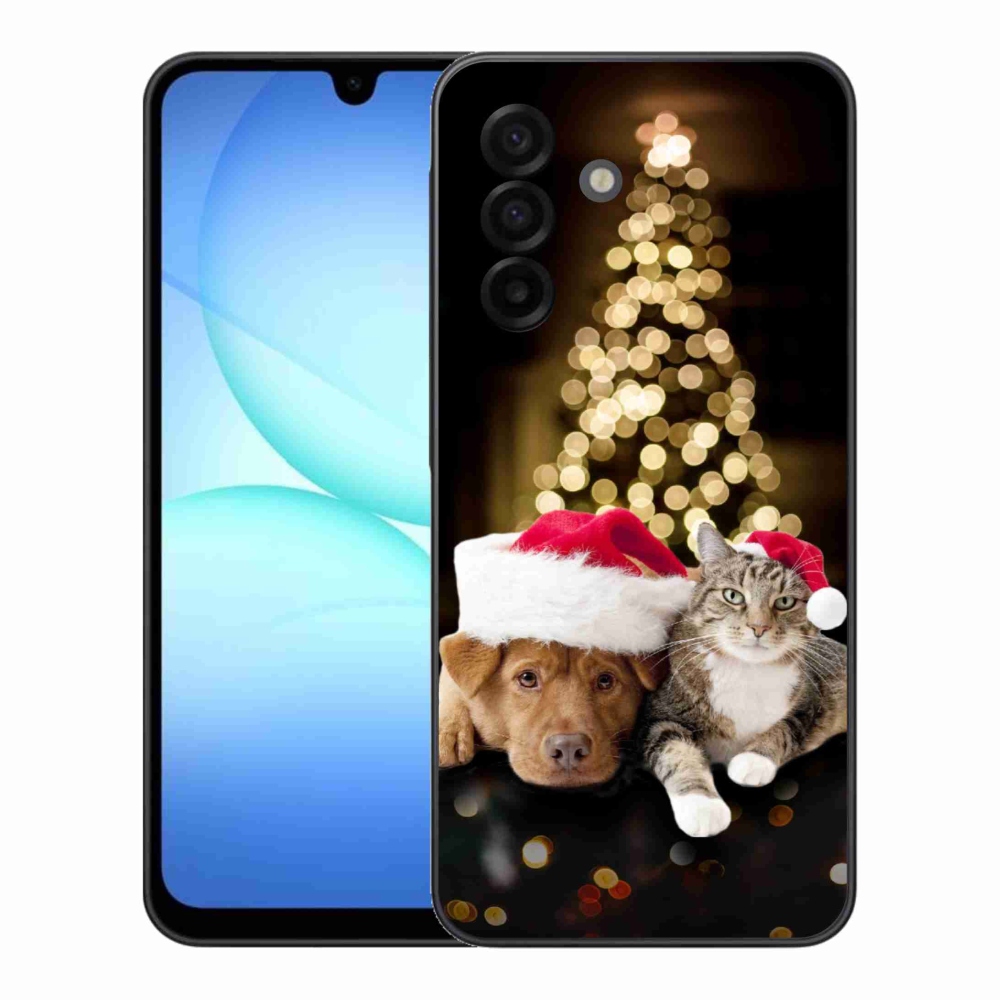 Gélový kryt mmCase na Samsung Galaxy A17 4G/5G - vianočný pes a mačka