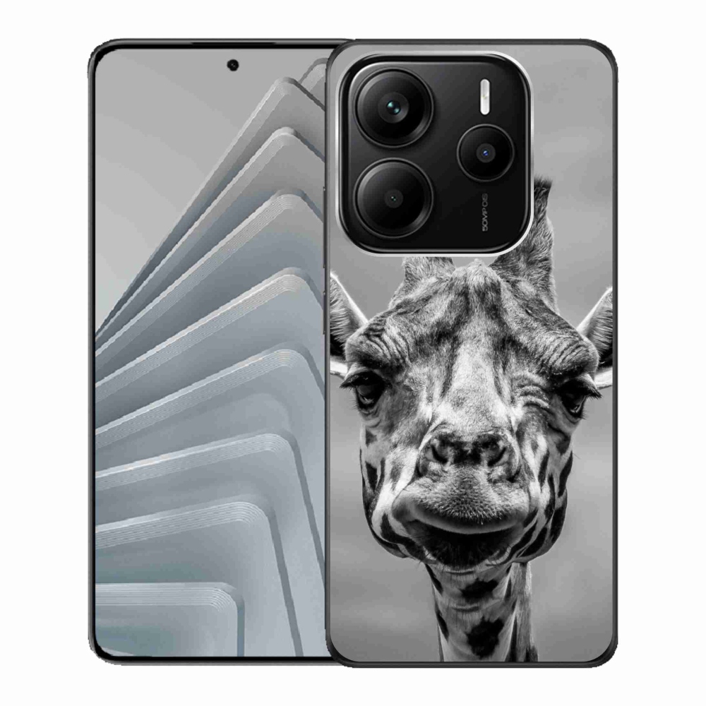 Gélový kryt mmCase na Xiaomi Redmi Note 14 5G - čiernobiela žirafa