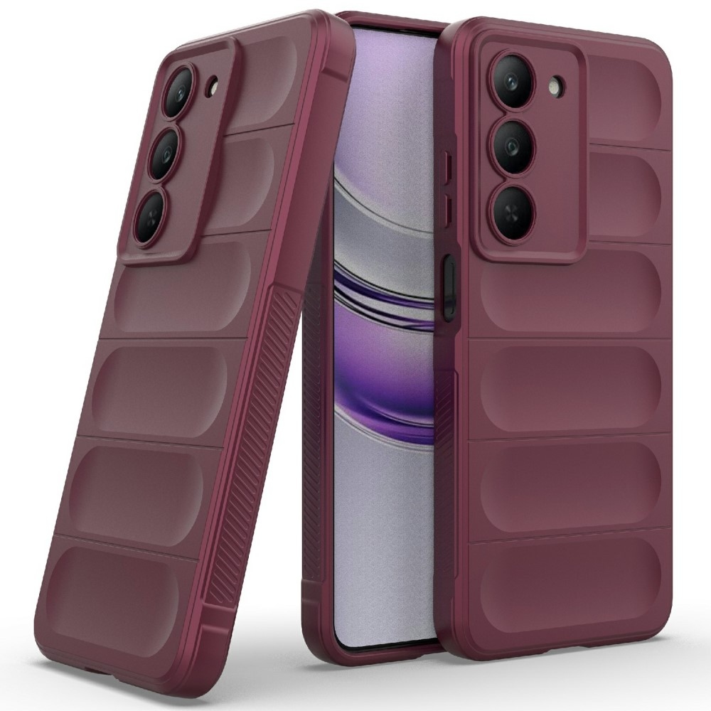Rugg odolný gélový obal na Realme 14x 5G - vínový