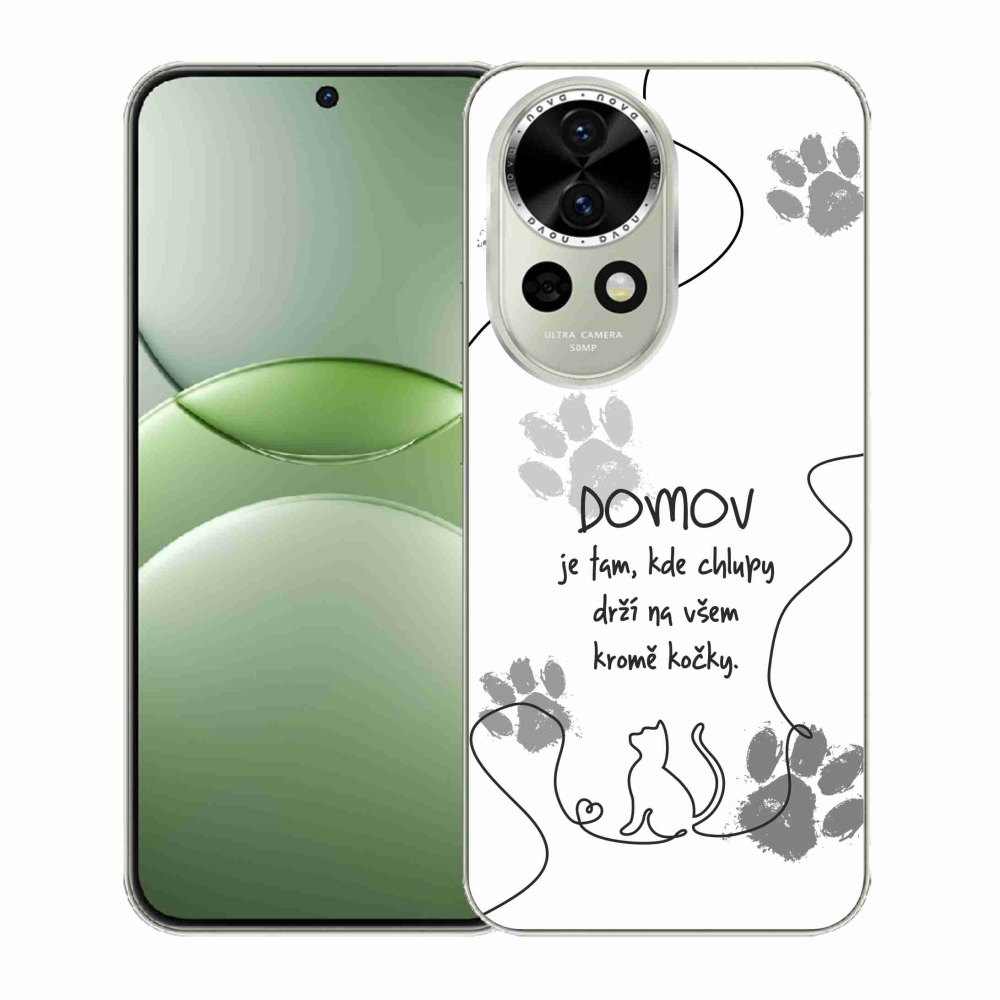 Gélový kryt mmCase na Huawei Nova 13 5G - mačacie motív biele pozadie