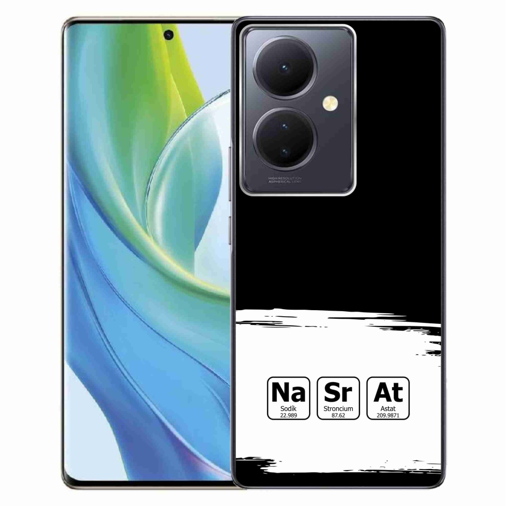 Gélový kryt mmCase na Vivo V29 Lite 5G - chemické prvky bieločierne pozadie