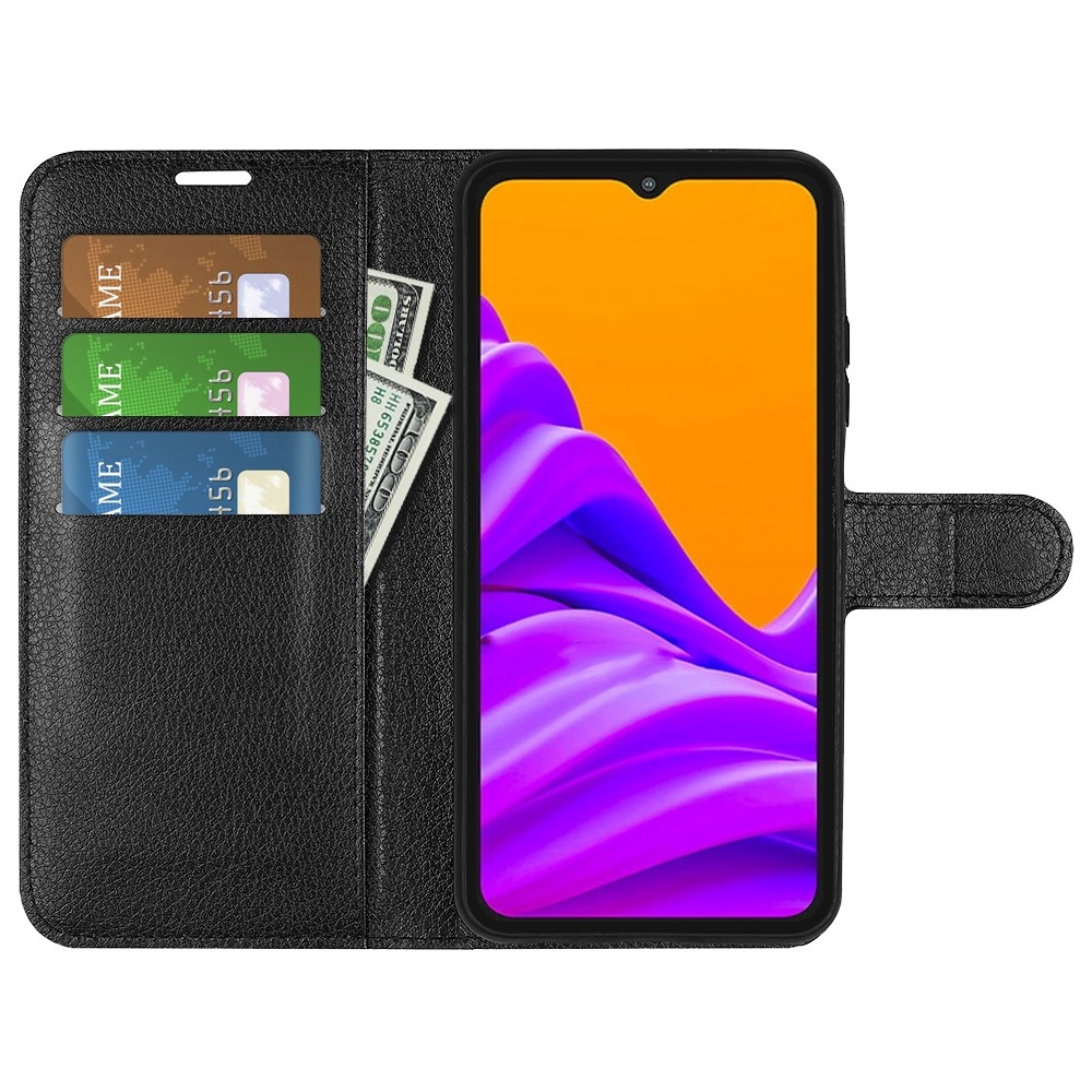 Litchi knižkové púzdro na Samsung Galaxy Xcover 7 Pro - čierne