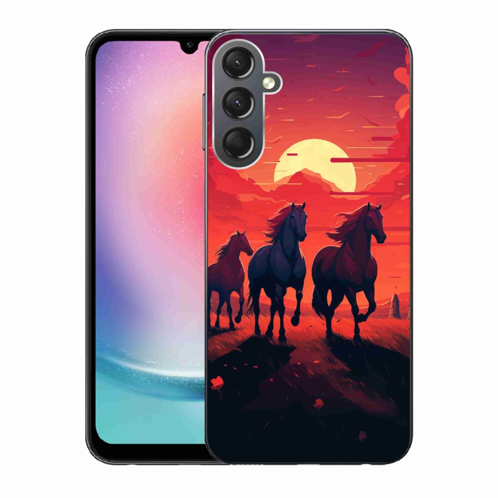 Gélový kryt mmCase na Samsung Galaxy A24 - kone a západ slnka