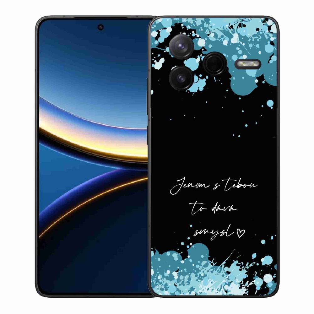 Gélový kryt mmCase na Xiaomi Poco F7 Pro - zamilovaný text čierne pozadie