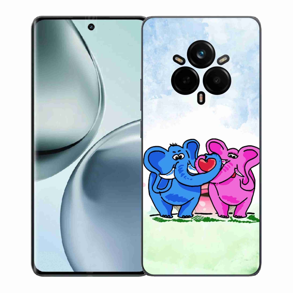Gélový kryt mmCase na Realme 14 Pro+ 5G - zamilovaní slony