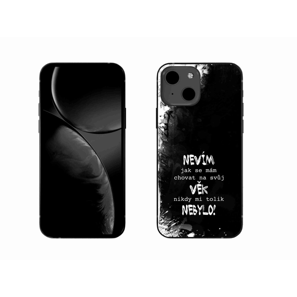 Gélový kryt mmCase na iPhone 13 6.1 - vtipný text 14 čierne pozadie