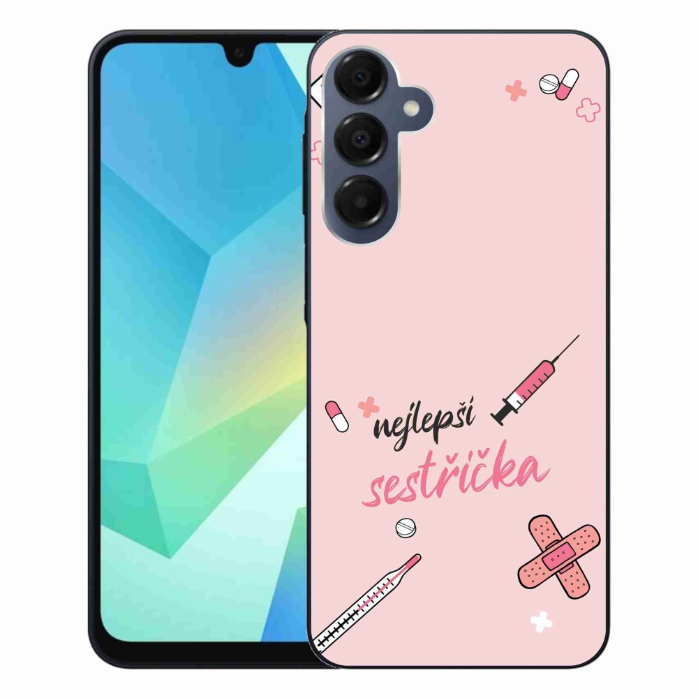 Gélový kryt mmCase na Samsung Galaxy A16 4G/5G - najlepšia sestrička ružové pozadie
