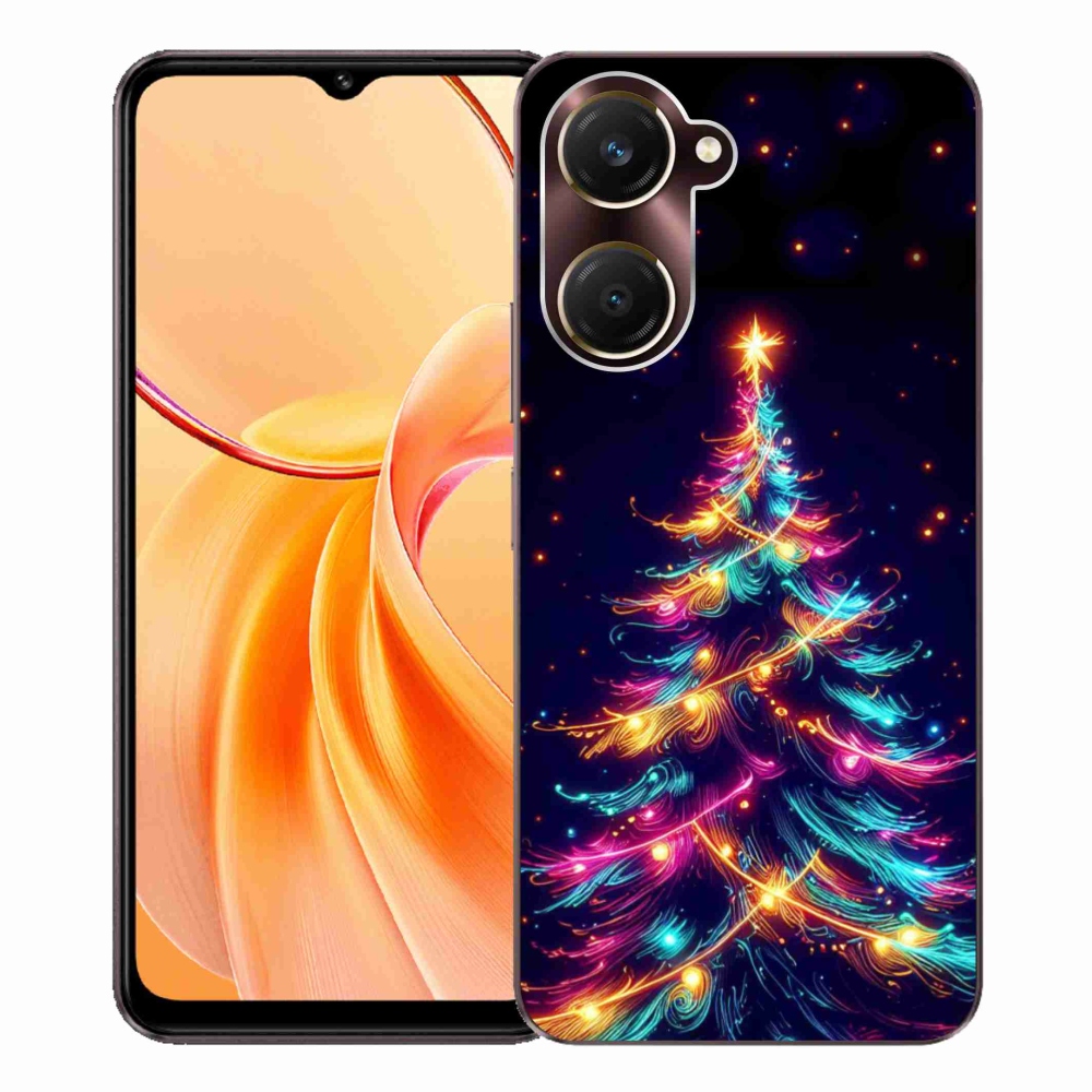 Gélový kryt mmCase na Vivo Y28s 5G - neónový vianočný stromček