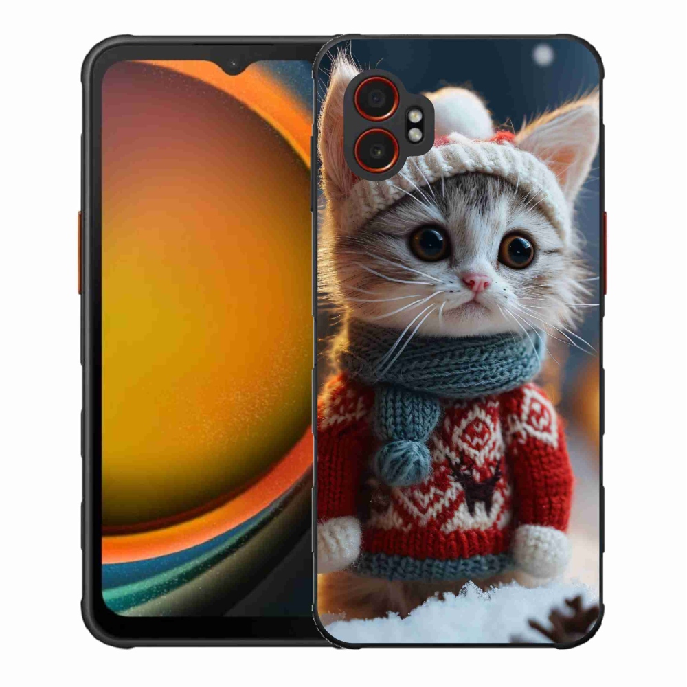 Gélový kryt mmCase na Samsung Galaxy Xcover 7 Pro - mačiatko vo svetri
