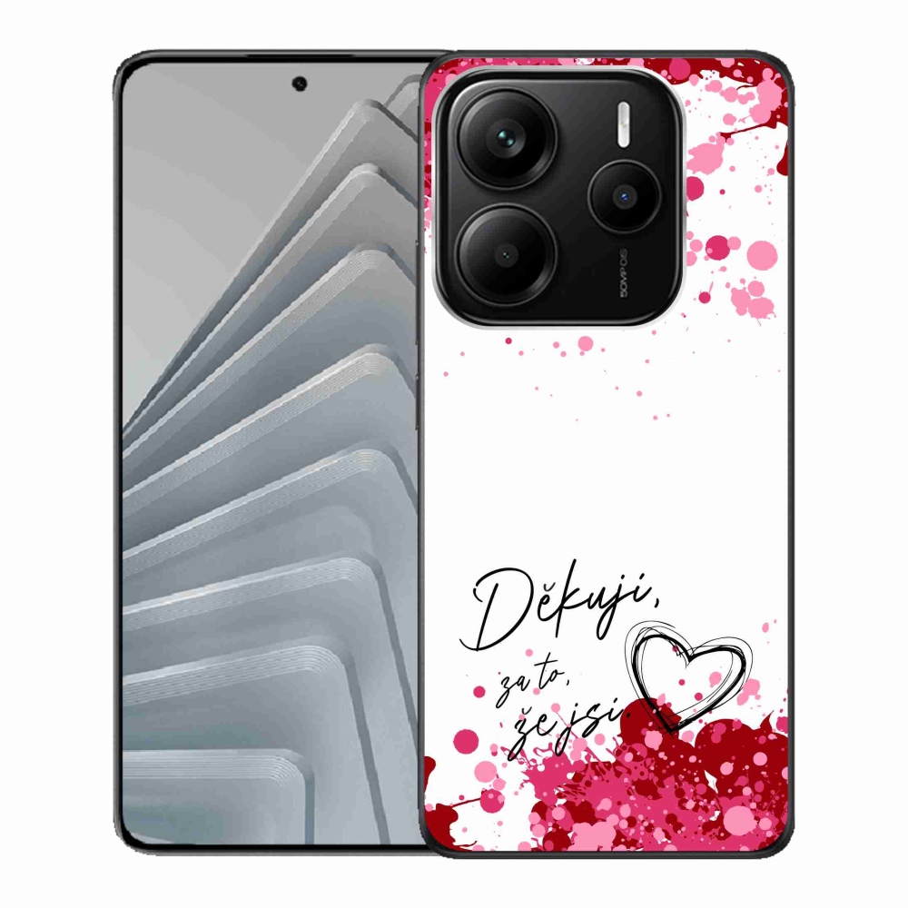 Gélový kryt mmCase na Xiaomi Redmi Note 14 5G - zamilovaný text 2 biele pozadie