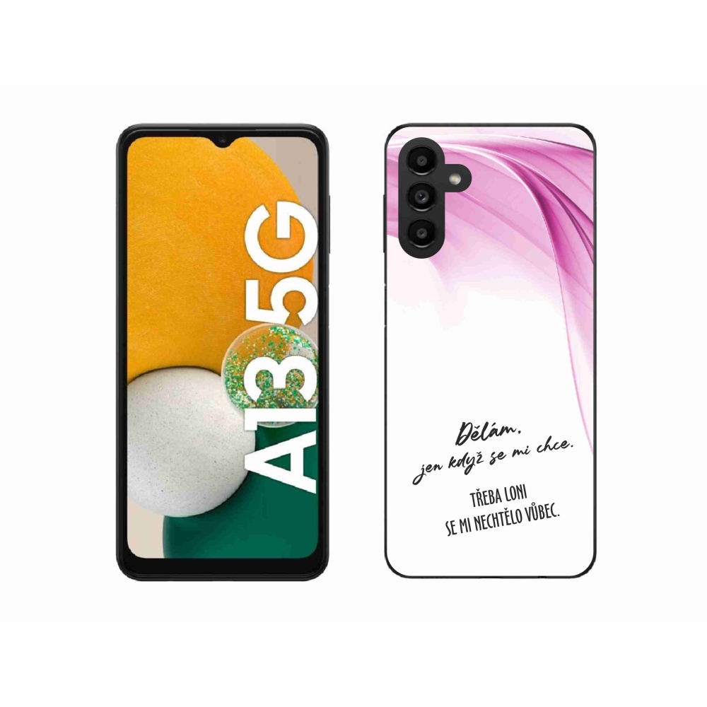 Gélový kryt mmCase na Samsung Galaxy A13 5G - vtipný text 12 biele pozadie