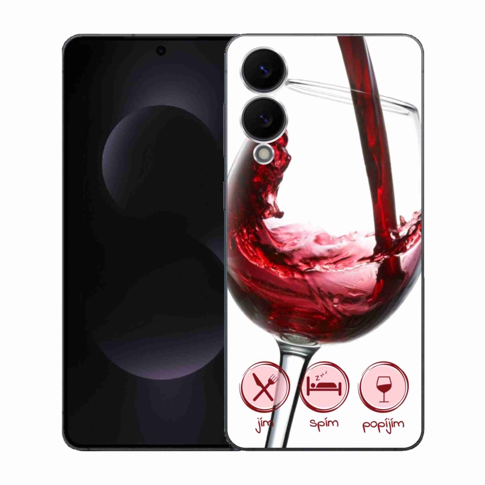 Gélový kryt mmCase na Samsung Galaxy S25 Edge - pohár vína červené