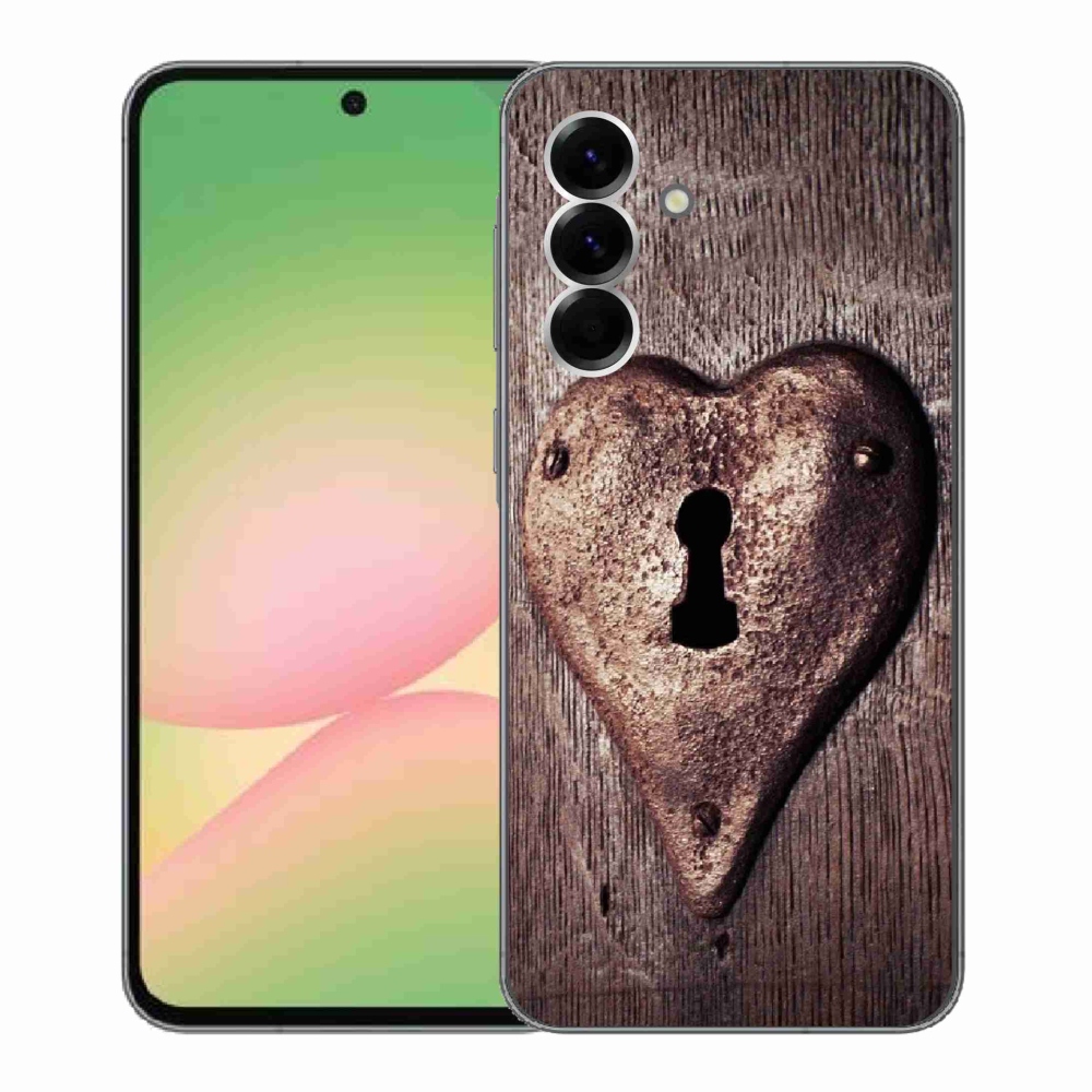 Gélový kryt mmCase na Samsung Galaxy A56 5G - zámok v tvare srdca