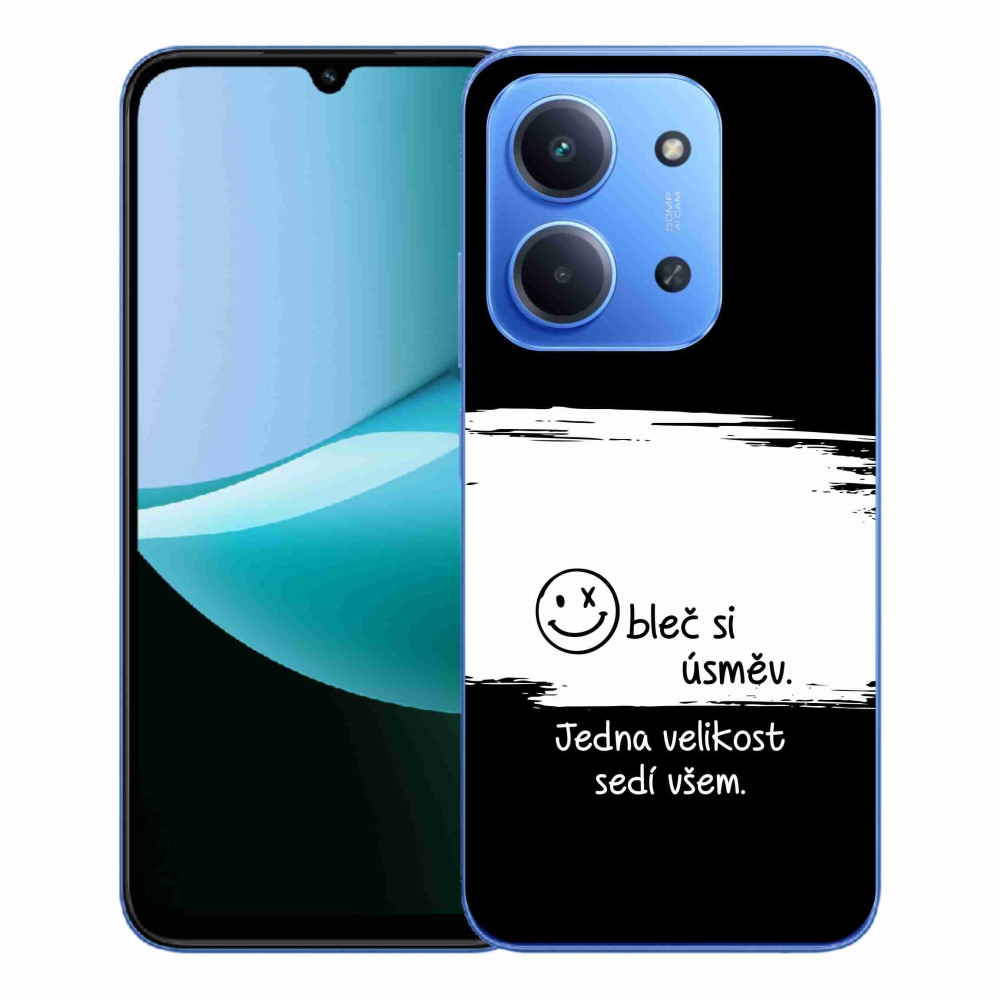 Gélový kryt mmCase na Xiaomi Redmi 15C 4G/5G (173mm) - vtipný text 8 bieločierne pozadie