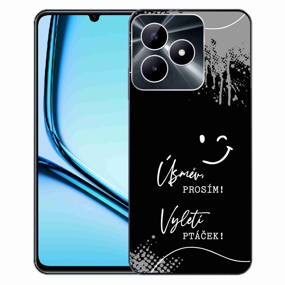 Gélový kryt mmCase na Realme Note 50 - vtipný text 4 čierne pozadie