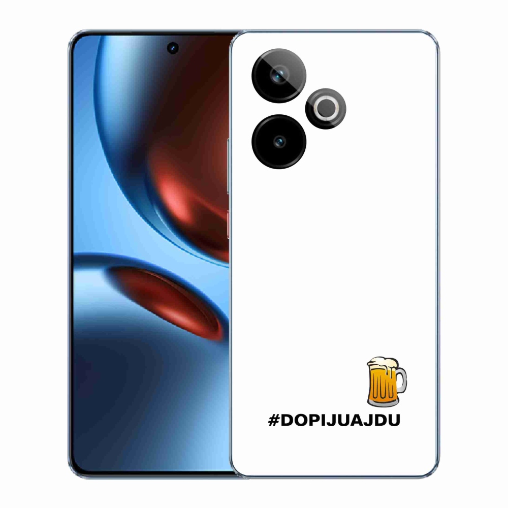 Gélový kryt mmCase na Realme GT 7 5G/GT 7T 5G - pivný motív 1 biele pozadie