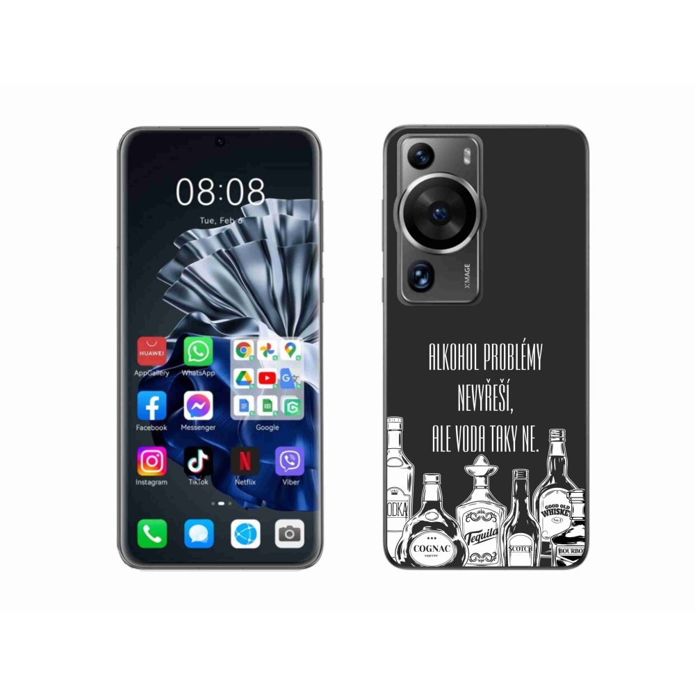 Gélový kryt mmCase na Huawei P60 Pro - vtipný text čierne pozadie