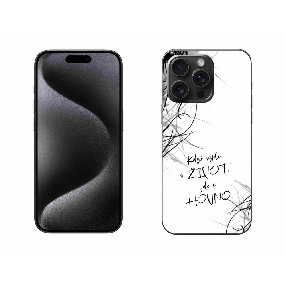 Gélový kryt mmCase na iPhone 15 Pro Max - vtipný text 16 biele pozadie