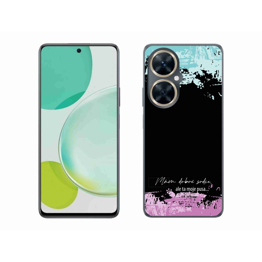 Gélový kryt mmCase na Huawei Nova 11i - vtipný text 3 čierne pozadie