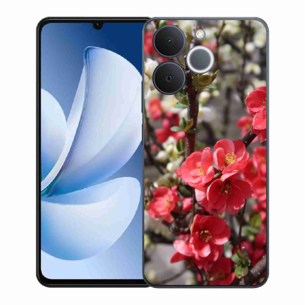 Gélový kryt mmCase na Realme Note 70T - červené kvety