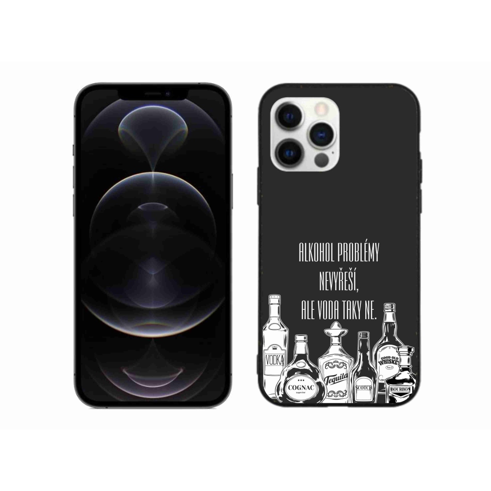 Gélový kryt mmCase na iPhone 12 Pro Max - vtipný text čierne pozadie