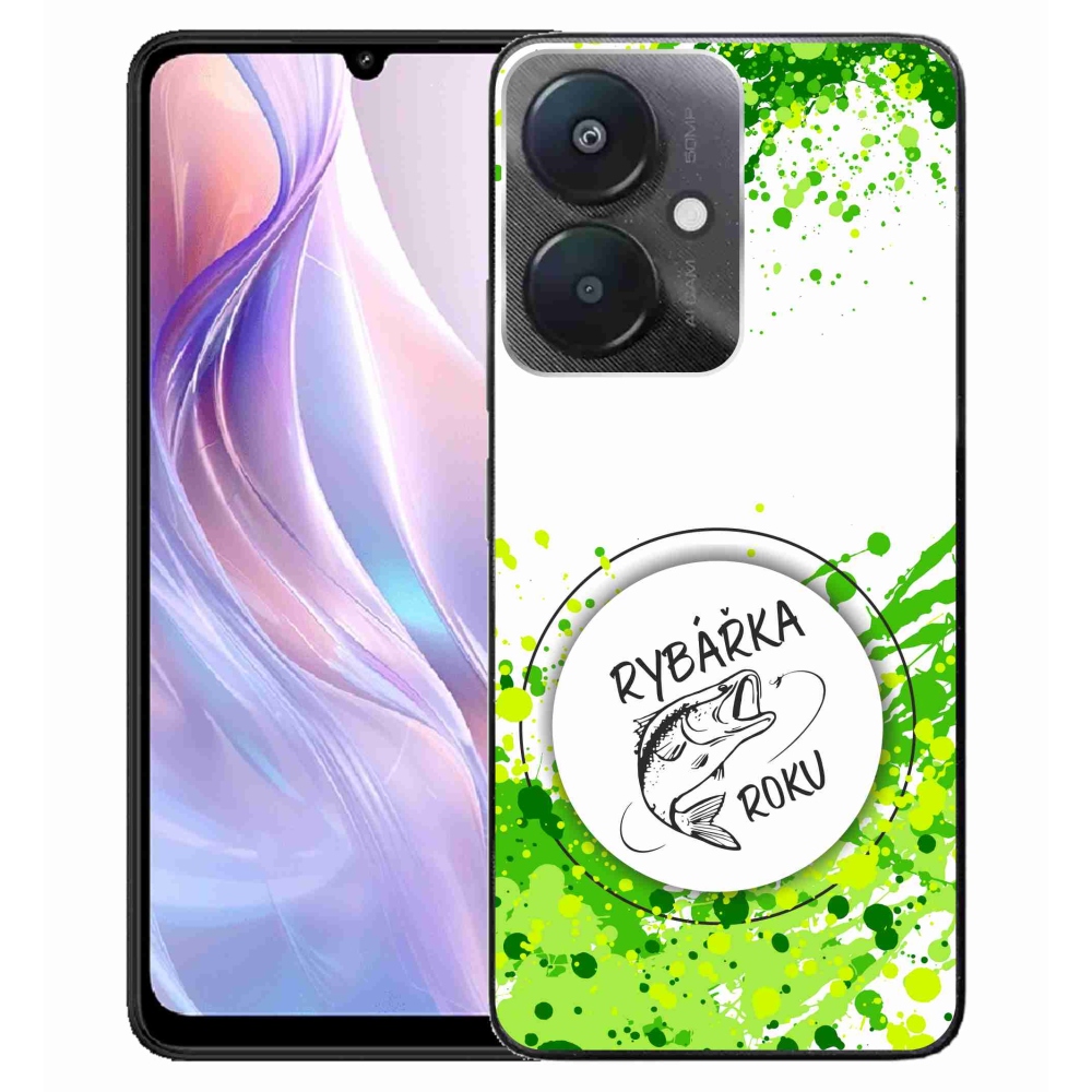 Gélový kryt mmCase na Xiaomi Redmi 13C 5G - rybárka roku biele pozadie