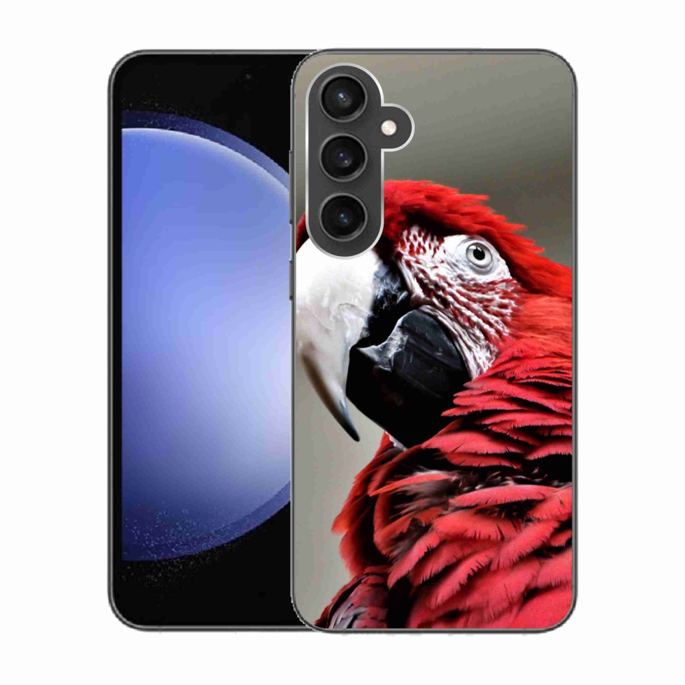Gélový obal mmCase na Samsung Galaxy S23 FE - papagáj ara červený