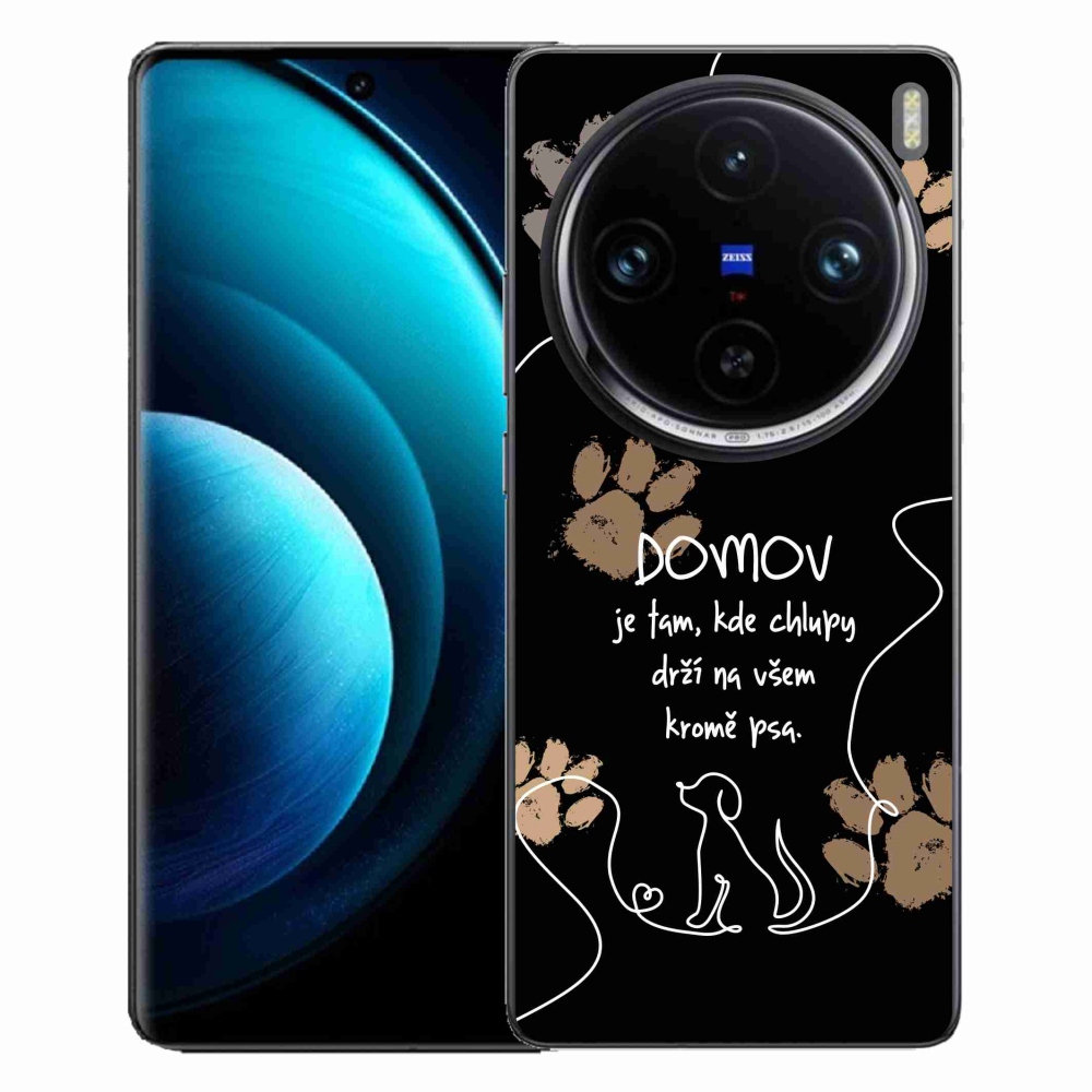 Gélový kryt mmCase na Vivo X100 Pro 5G - psí motív čierne pozadie