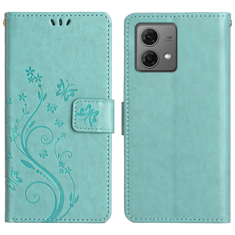 Flowers knižkové púzdro na Motorola Moto G85 5G - modrozelené
