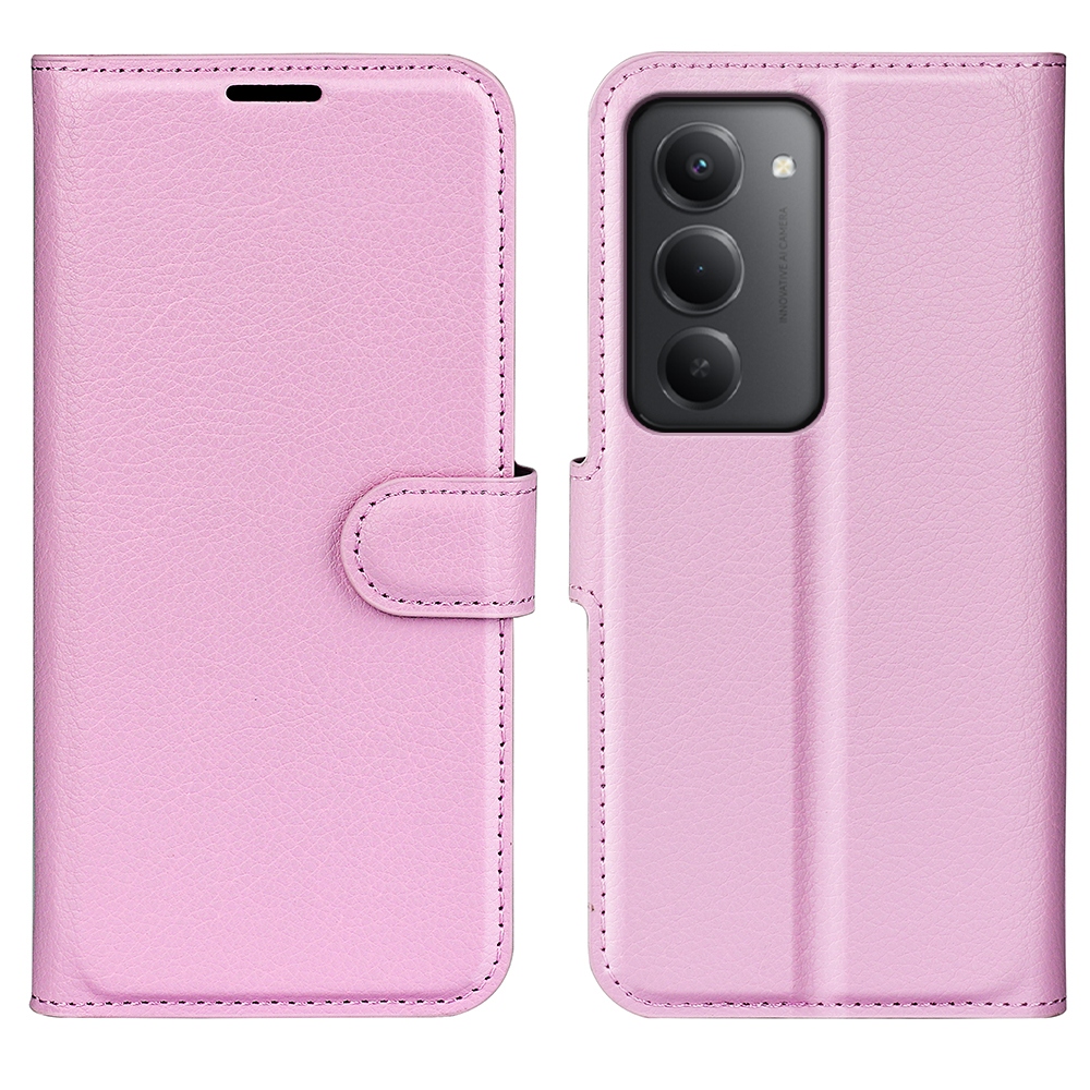 Litchi knižkové púzdro na Xiaomi Redmi 15 4G/5G (171mm) - ružové