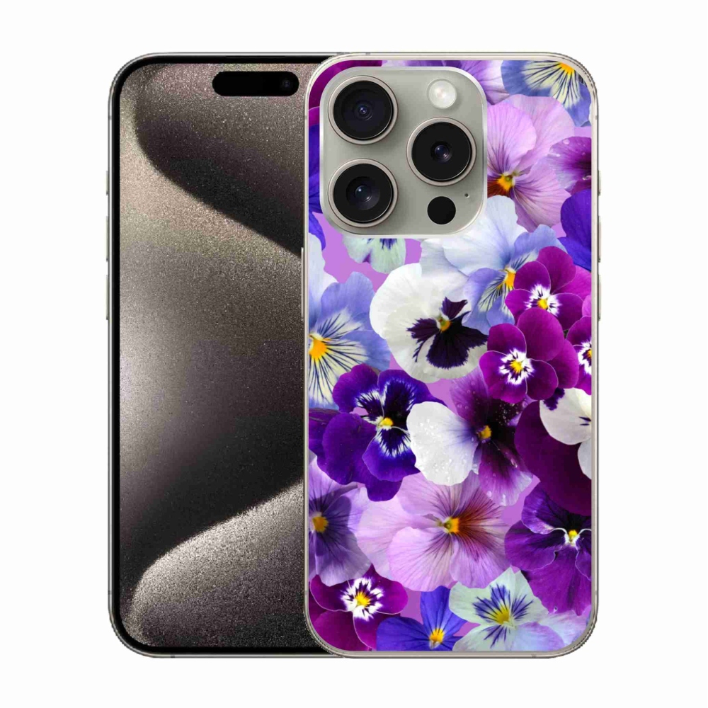 Gélový kryt mmCase na iPhone 15 Pro - kvety 9