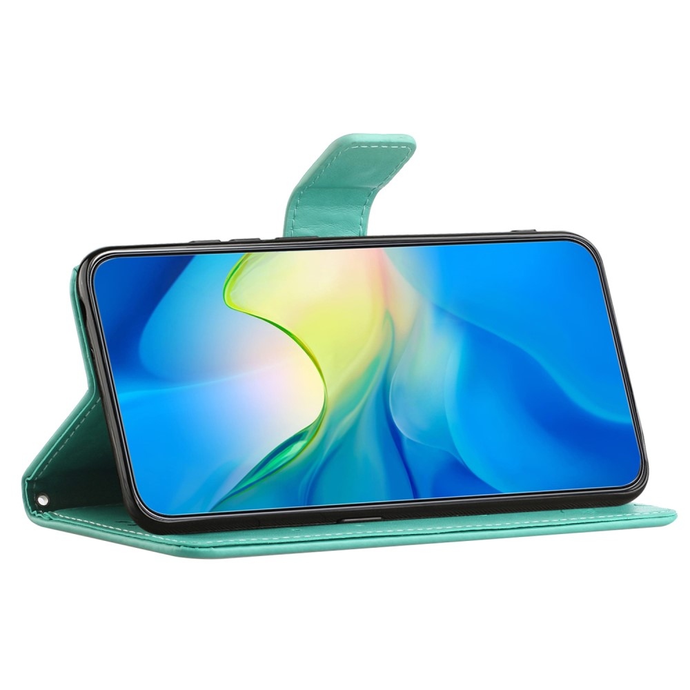 Flower knižkové púzdro na Samsung Galaxy S24+ - modrozelené