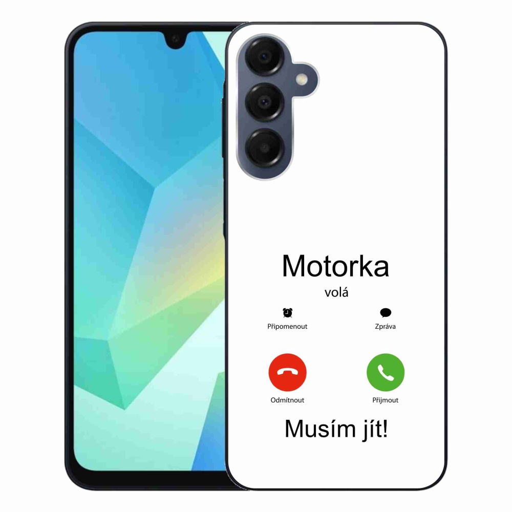 Gélový kryt mmCase na Samsung Galaxy A16 4G/5G - motorka volá biele pozadie