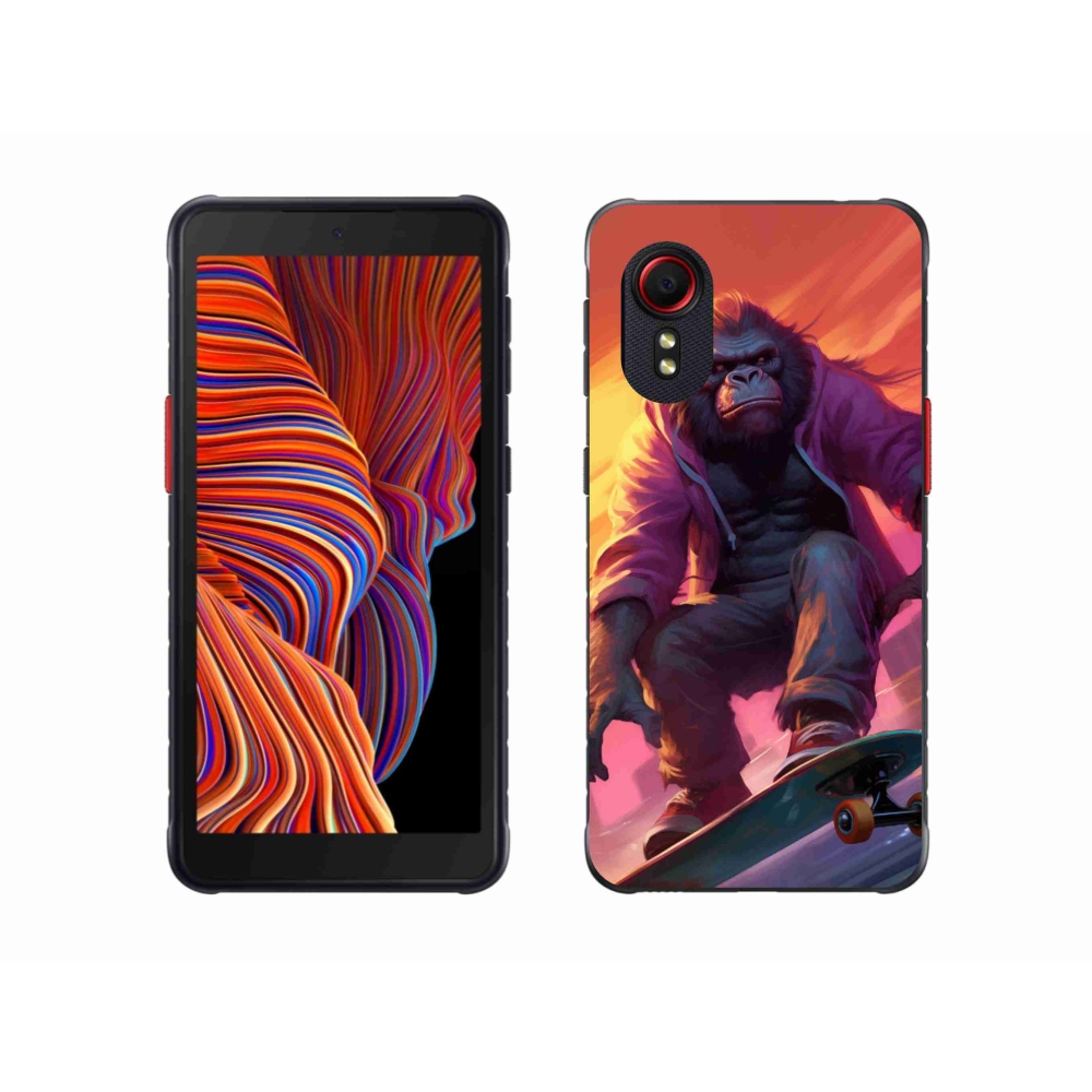 Gélový kryt mmCase na Samsung Galaxy Xcover 5 - gorila na skateboarde