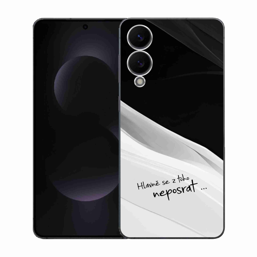 Gélový kryt mmCase na Samsung Galaxy S25 Edge - vtipný text 13 bieločierne pozadie