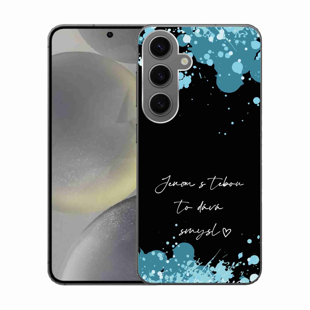 Gélový kryt mmCase na Samsung Galaxy S24 - zamilovaný text čierne pozadie