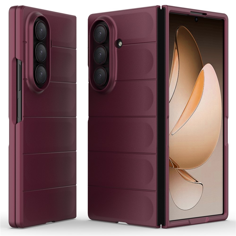 Rugg odolný gélový obal na Samsung Galaxy Z Fold7 5G - vínový