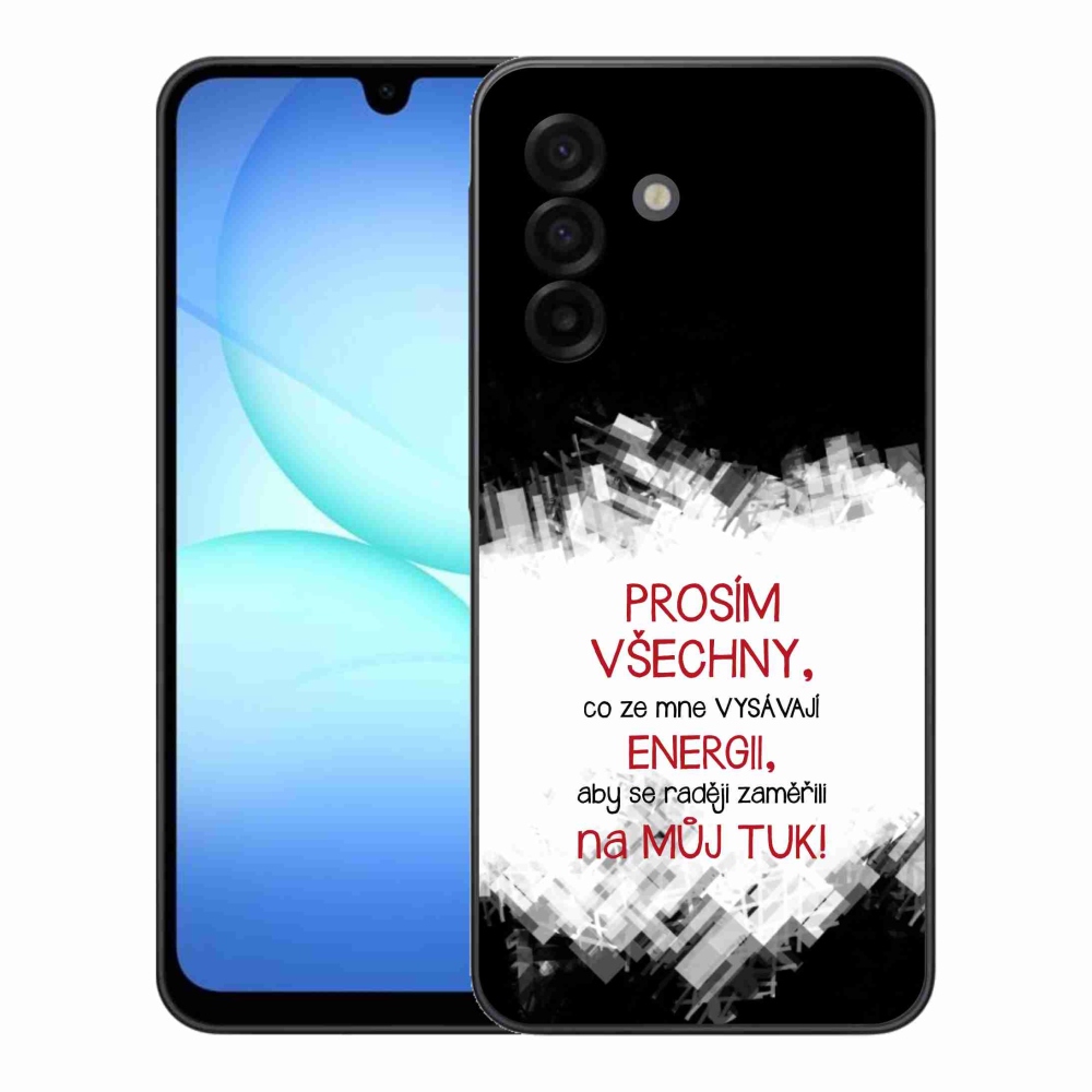 Gélový kryt mmCase na Samsung Galaxy A17 4G/5G - vtipný text 1 červený