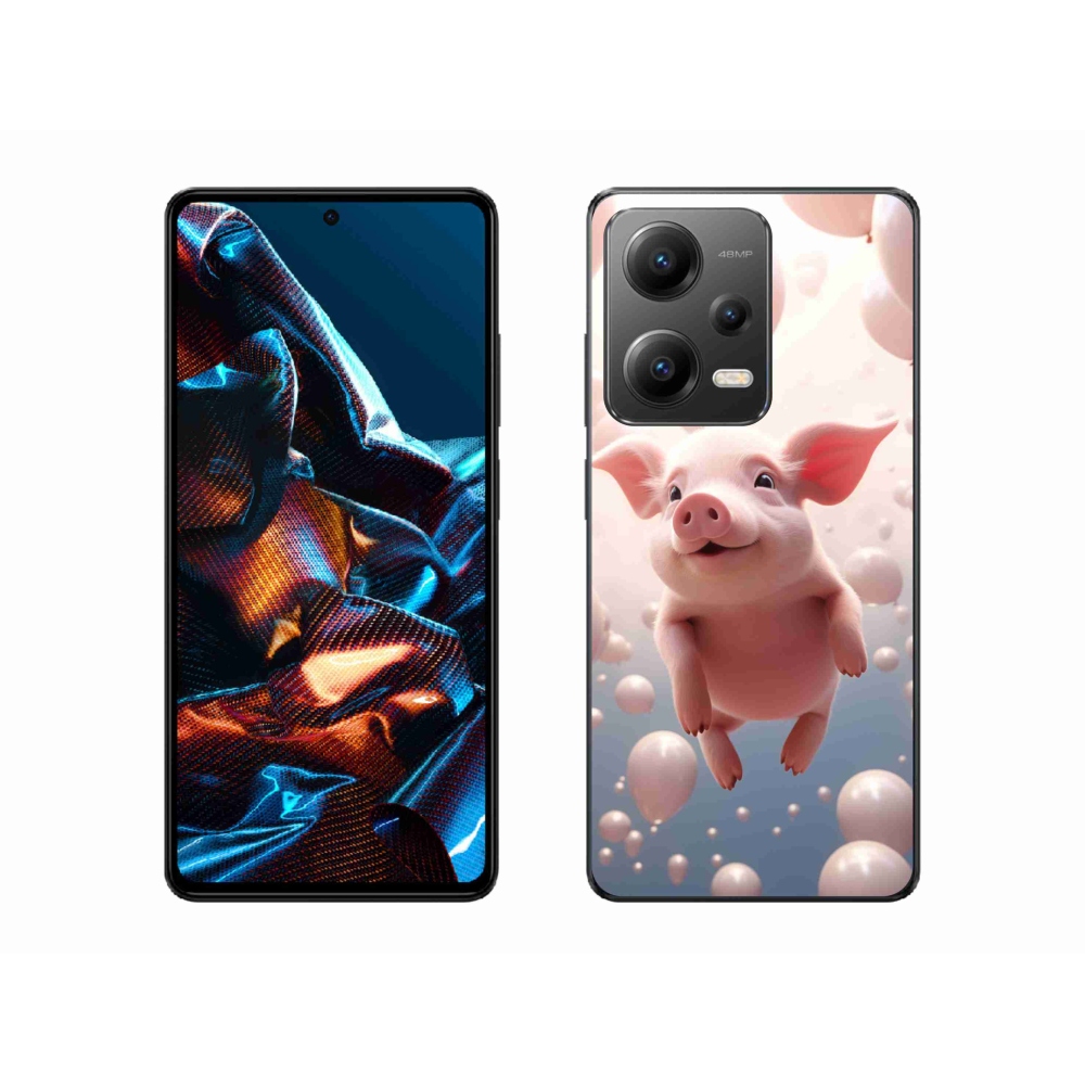 Gélový kryt mmCase na Xiaomi Redmi Note 12 Pro 5G - prasiatko s balónikmi