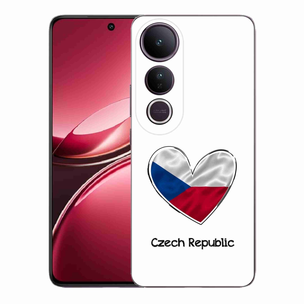 Gélový kryt mmCase na Vivo V50 Lite 4G/5G - vlajka srdca biele pozadie