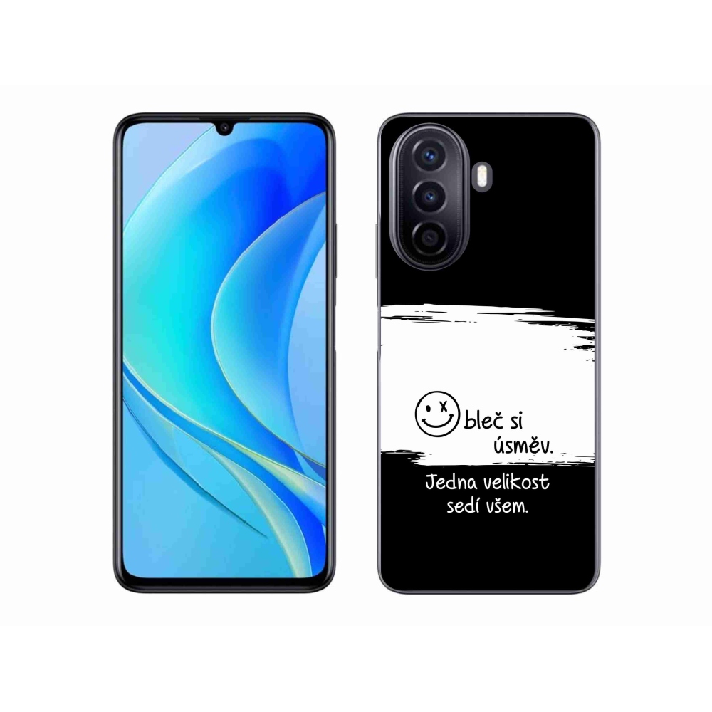 Gélový kryt mmCase na Huawei Nova Y70 - vtipný text 8 bieločierne pozadie