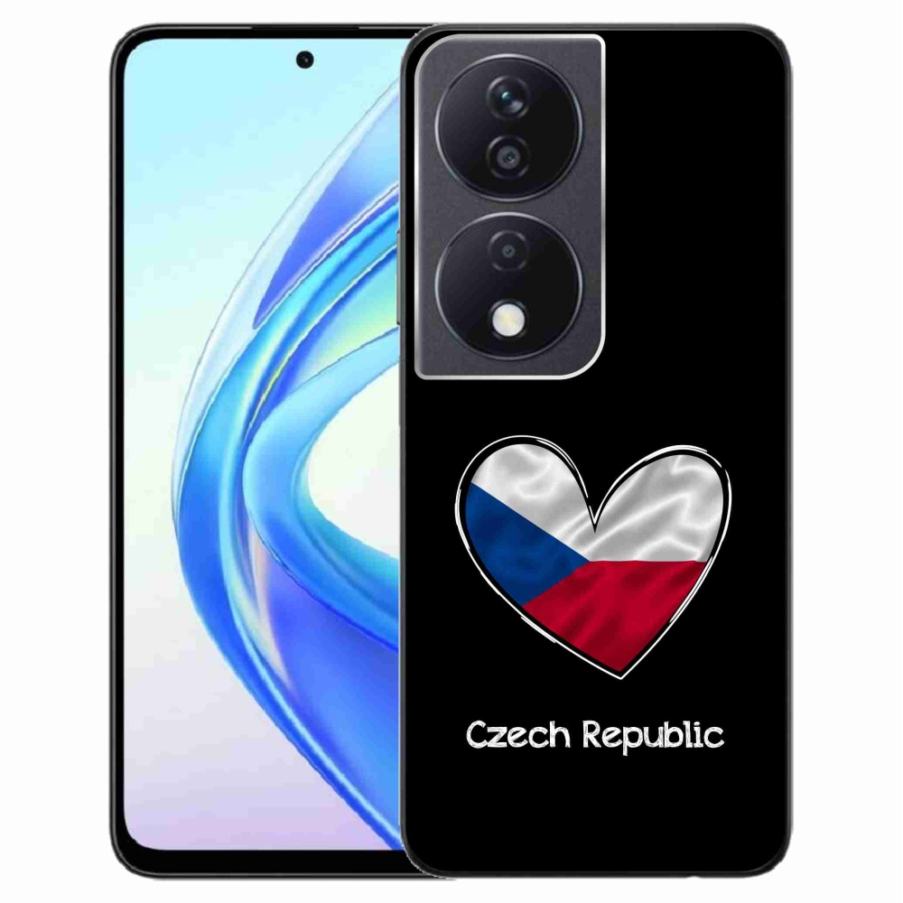 Gélový kryt mmCase na Honor X7b/Honor 90 Smart - vlajka srdca čierne pozadie