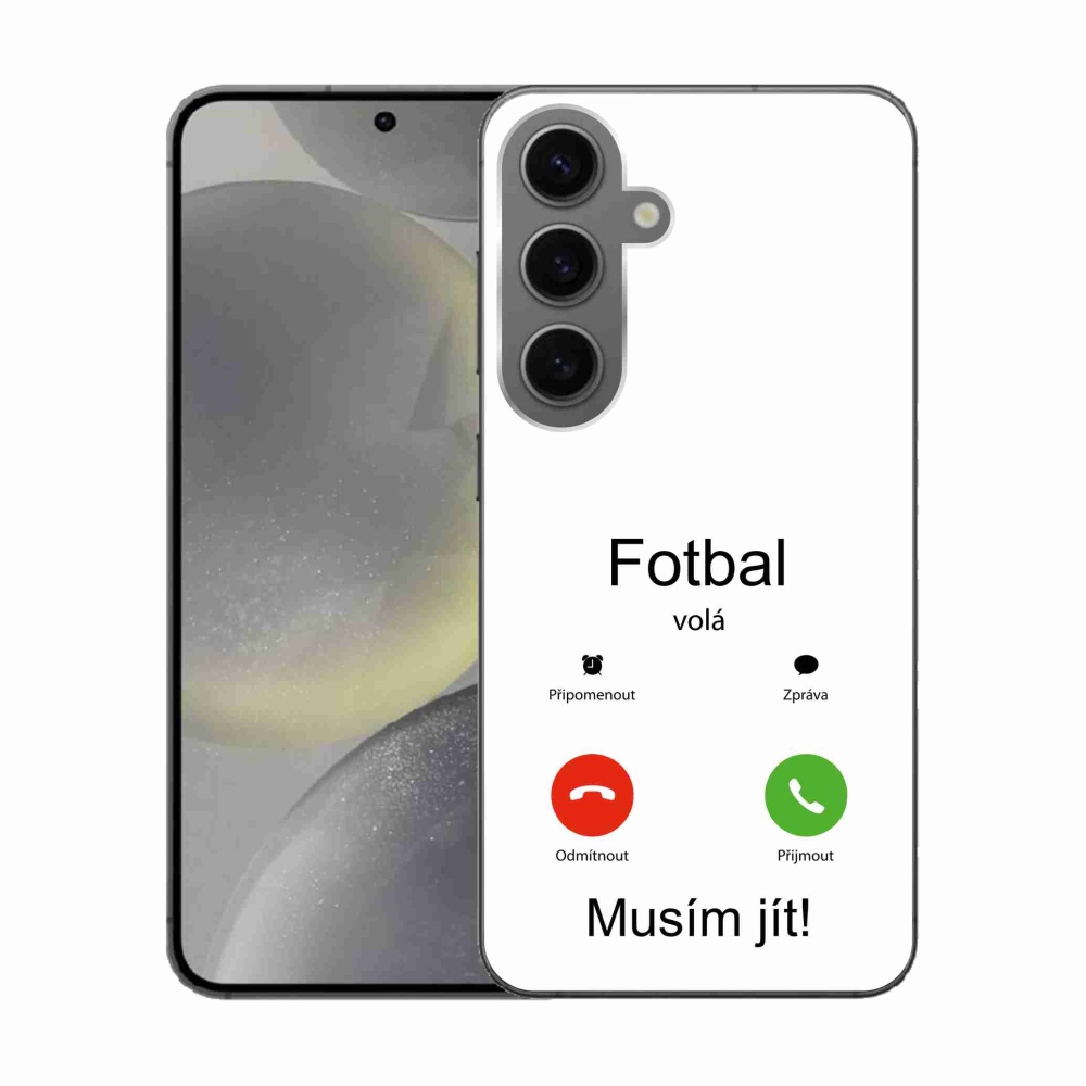 Gélový kryt mmCase na Samsung Galaxy S24 - futbal volá biele pozadie